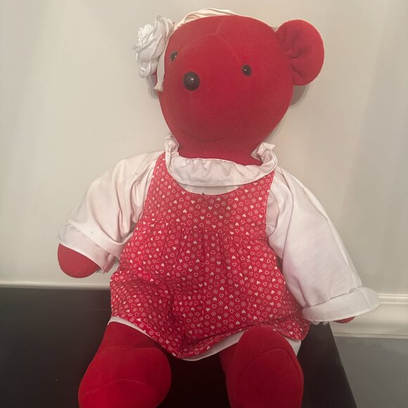 Sarah Bearnheart Teddy North American Bear VIB Red Plush Original tag 20" 1979 - Picture 4 of 5